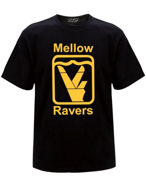 Old skool black mellow ravers t-shirt