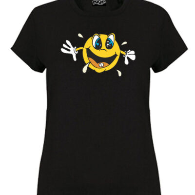 smiley girls tshirt black