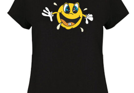 smiley girls tshirt black