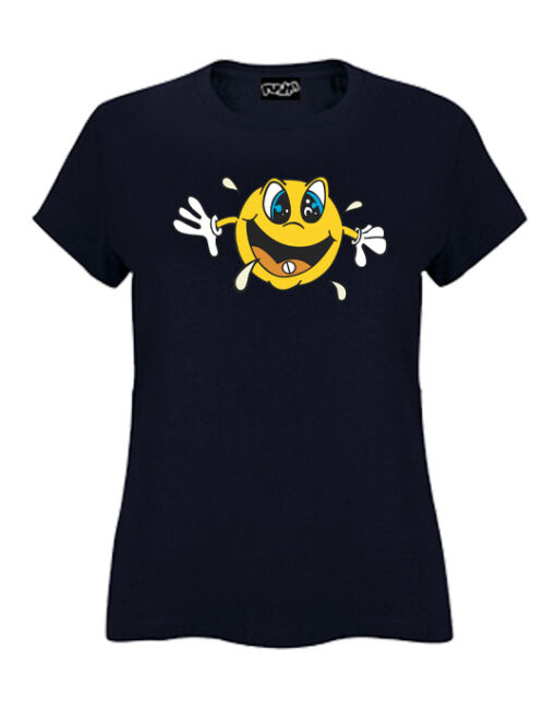 smiley girls tshirt navy