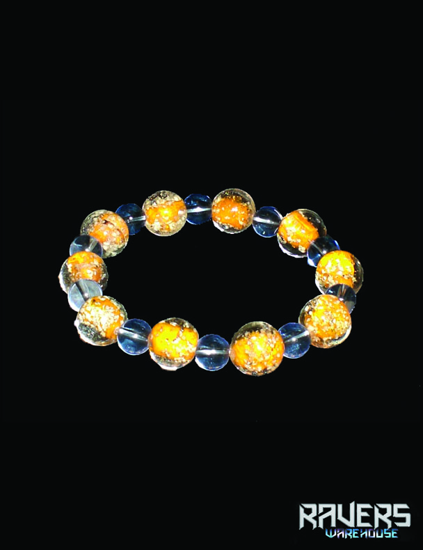 bracelets glass glow in the dark orange white