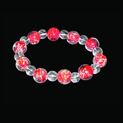 bracelets glass glow in the dark red