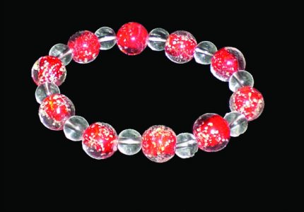 bracelets glass glow in the dark red