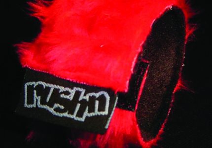 wrist band fluffy red