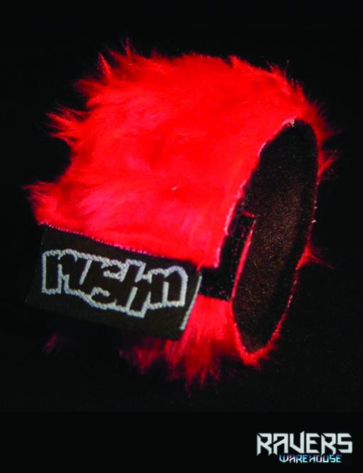 wrist band fluffy red