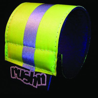 wrist band reflective yellow silver