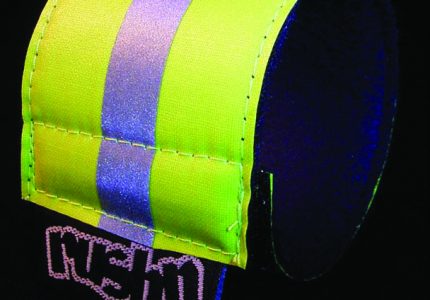 wrist band reflective yellow silver