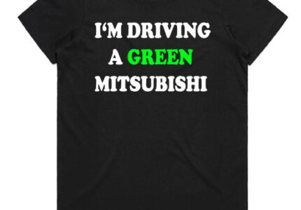 green-mitsubishi-womens-Tshirt-Black