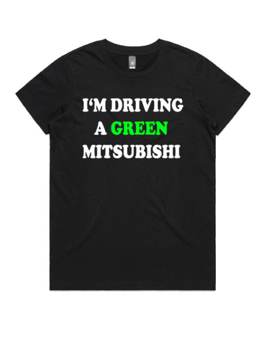 green-mitsubishi-womens-Tshirt-Black