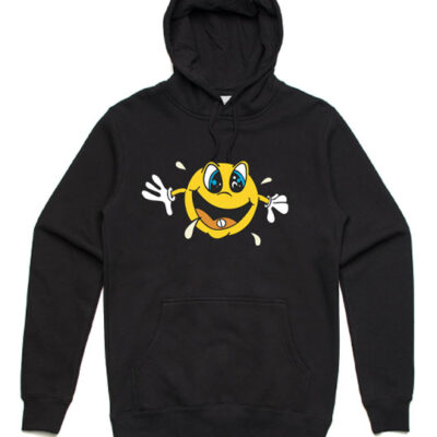 smile printed on a unisex hoodie