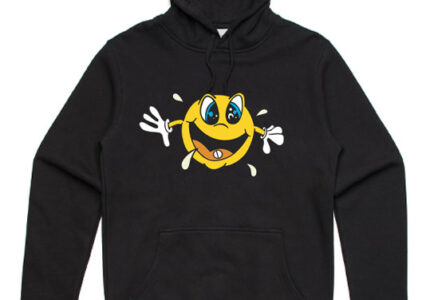 smile printed on a unisex hoodie