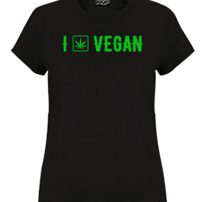 I vegan slim fit girls black tshirt