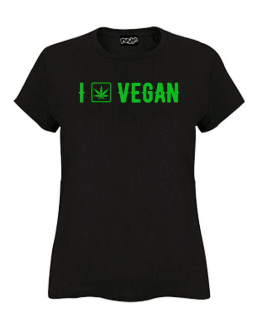 I vegan slim fit girls black tshirt