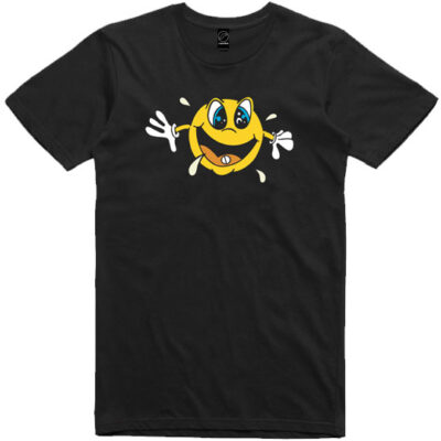 Unisex 'Smile' printed on a black T-Shirt