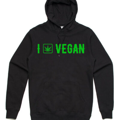 i vegan hoodie black