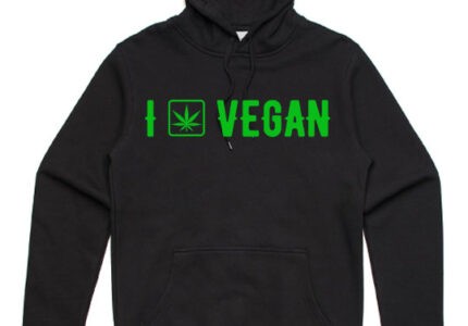 i vegan hoodie black