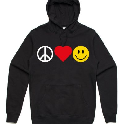 peice-love-smile-unisex-hoodie-black