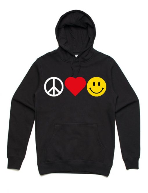 peice-love-smile-unisex-hoodie-black