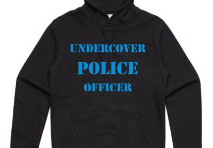 undercover cop hoodie black