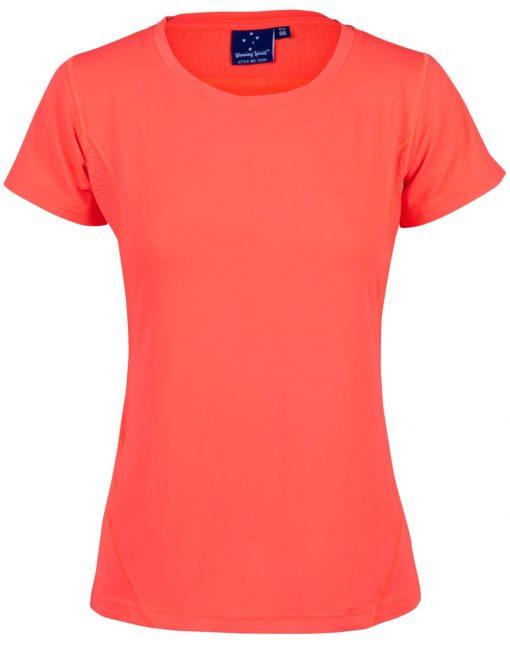 Ladies Polyester Fluoro Hot Pink CoolDry® Jersey T-Shirt - Neon Clothes