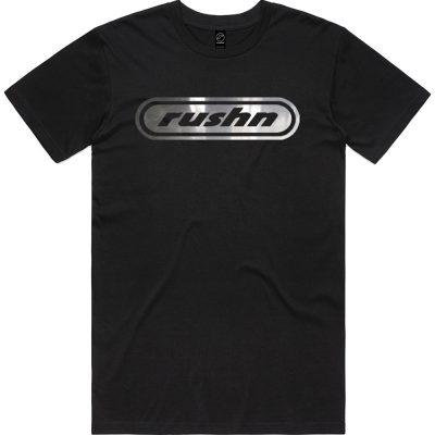 Rushn Reflective logo black t-shirt