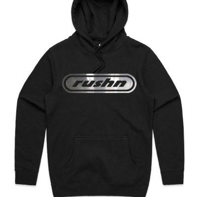 rushn reflective logo hoodie