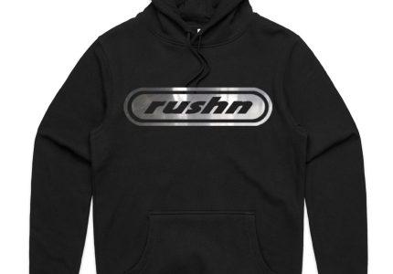rushn reflective logo hoodie