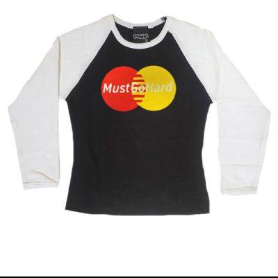 Long sleeve Must Go Hard Two-Tone ladies fitted t-shirt
